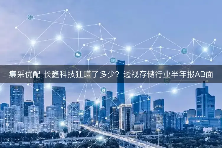 集采优配 长鑫科技狂赚了多少?透视存储行业半年报AB面